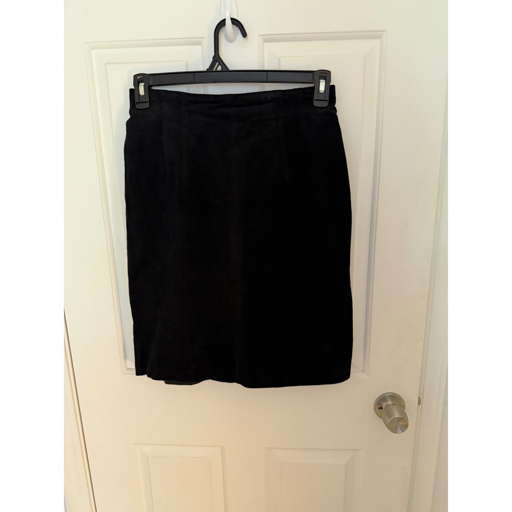 Evan Davies Vintage Black 100% Suede Pencil Skirt Size 10 High Waisted